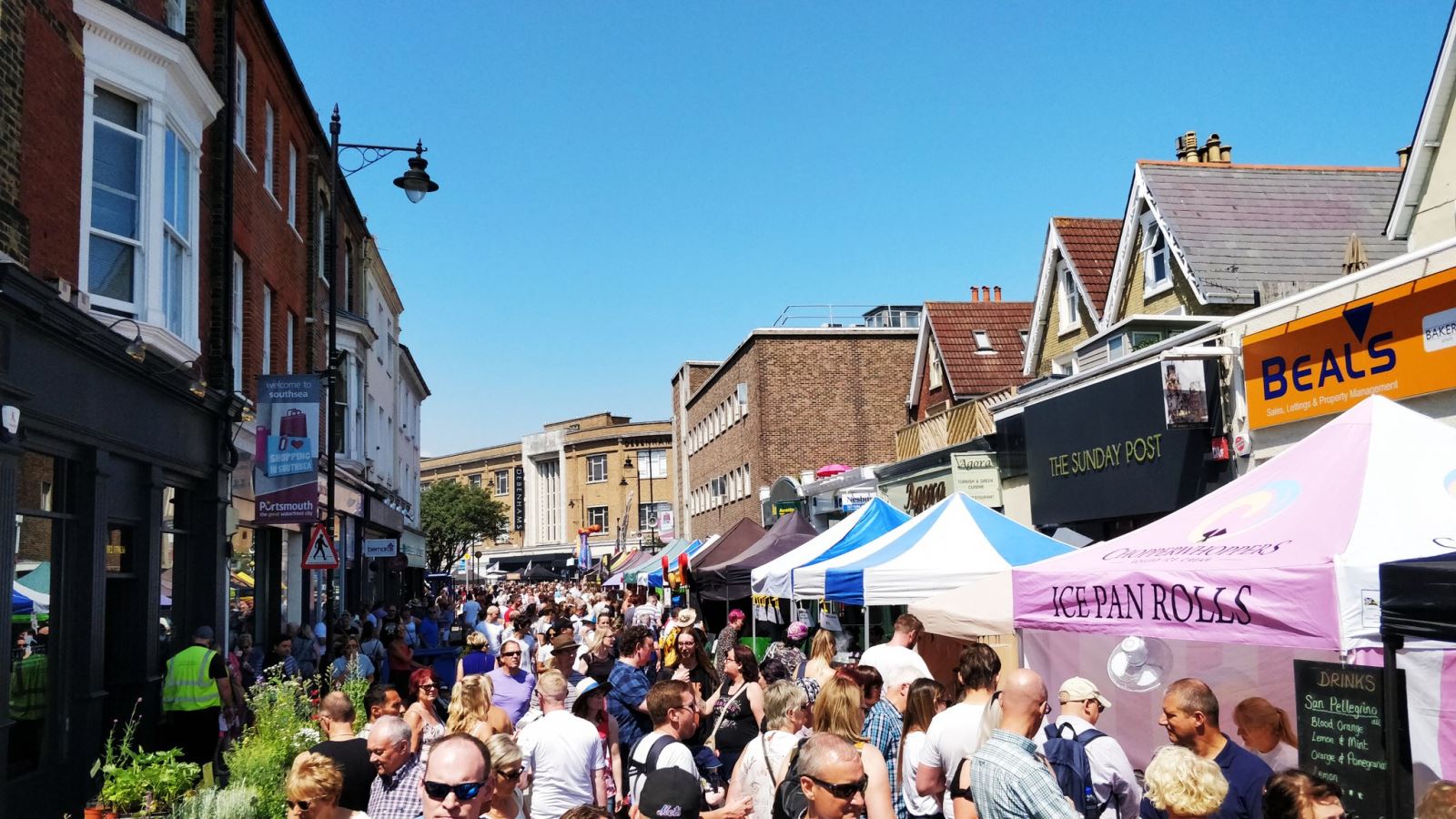 Stalls at Southsea Food Festival